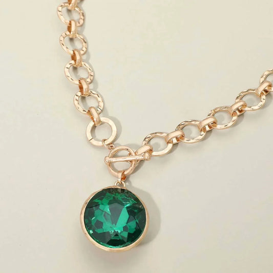 Sensibling Corp - Women's Vivienne Bold Oval Gemstone Pendant Necklace - Rack Hunt