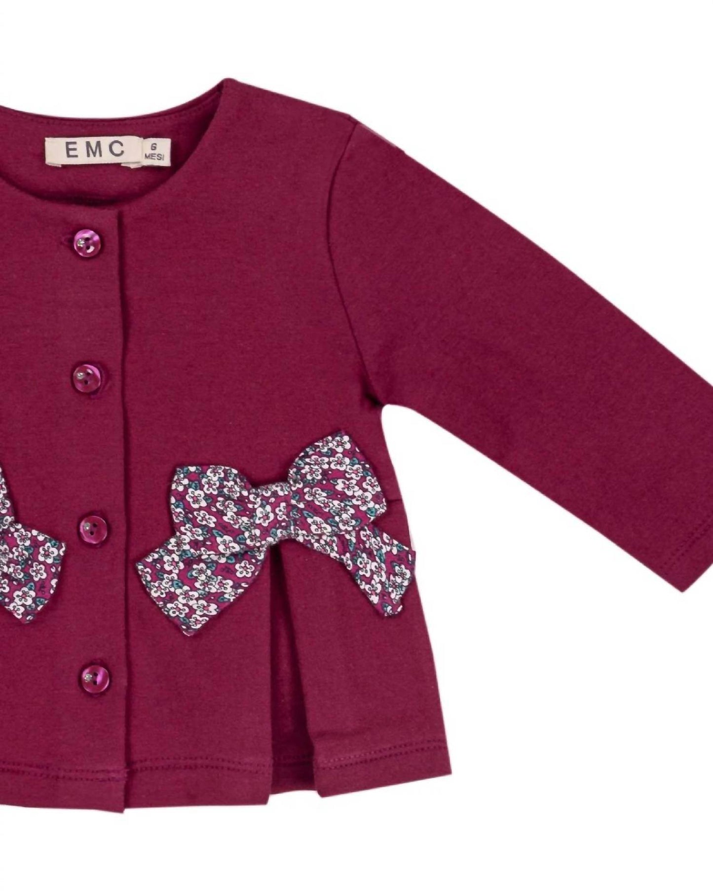 EMC - Girl's Cardigan With Button Front And Bow Detailing - Rack Hunt -