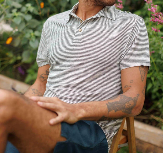 Alex Crane - Striped Knit Polo - Rack Hunt -