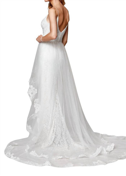Beaded Lace Deep V-neck Maxi Sheath Dress