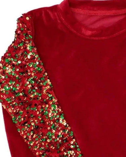 Kid's Christmas Sequin Sleeve Top
