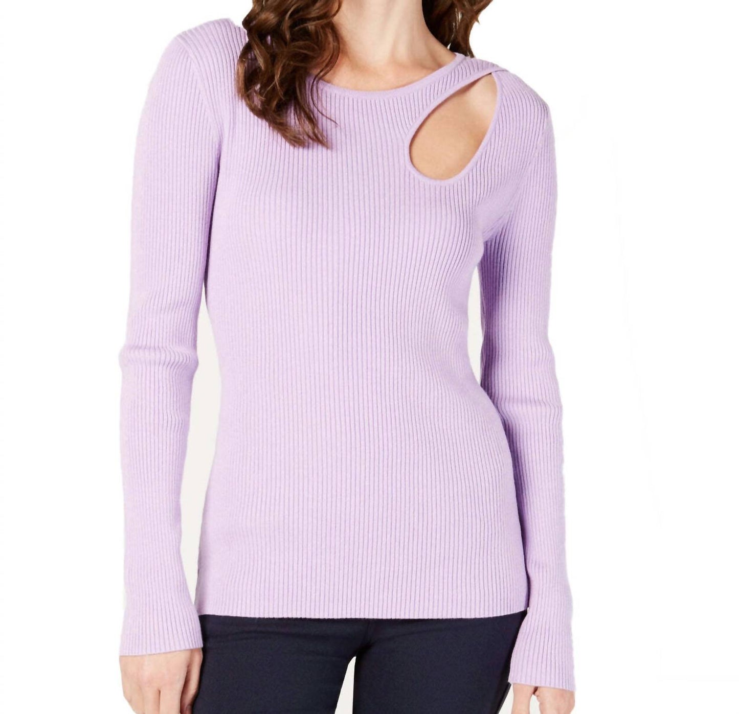 Ribbed Cutout Sweater