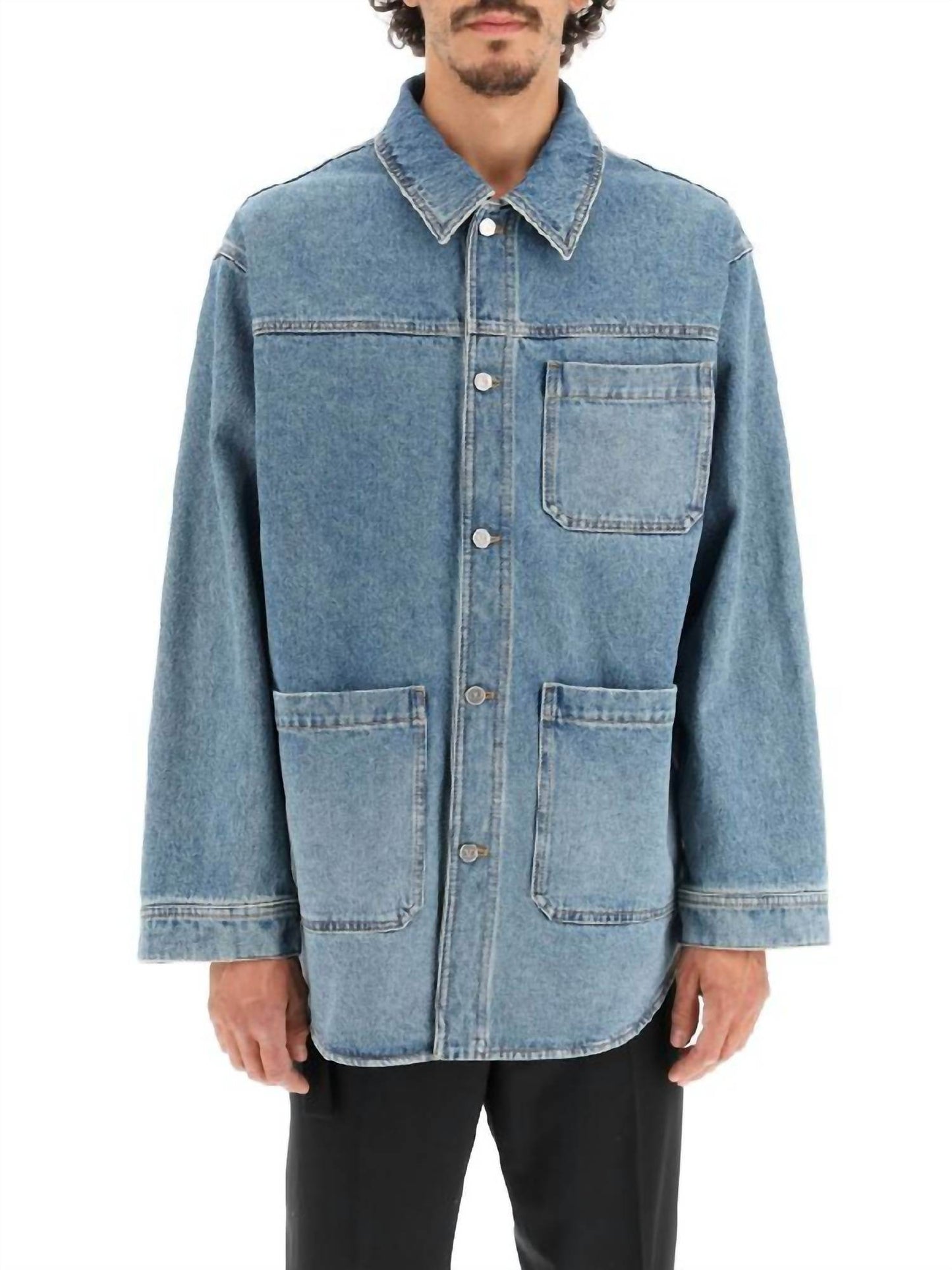 Valentino - Maxi V-logo Denim Shirt - Rack Hunt