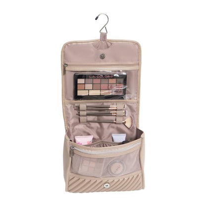 Women's Large Diagonal Quilted Hanging Toiletry Case