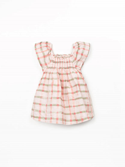 Girls Printed Windowpane Dress