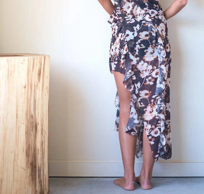 ESTHE - Waterfall Frill Asymmetric Dress - Rack Hunt