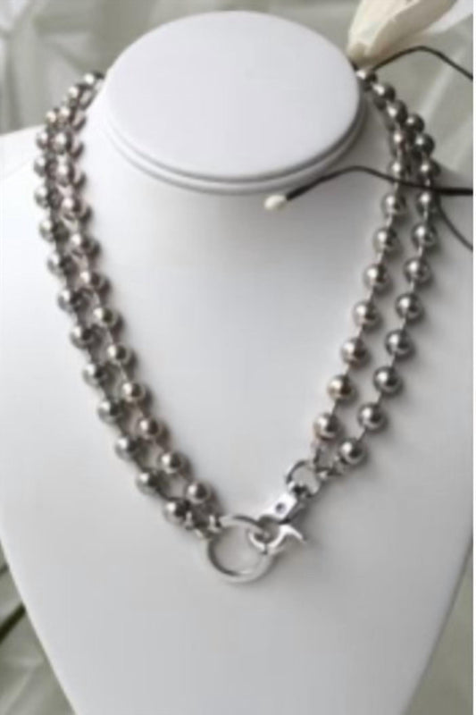 Convertible Chunky Silver Necklace