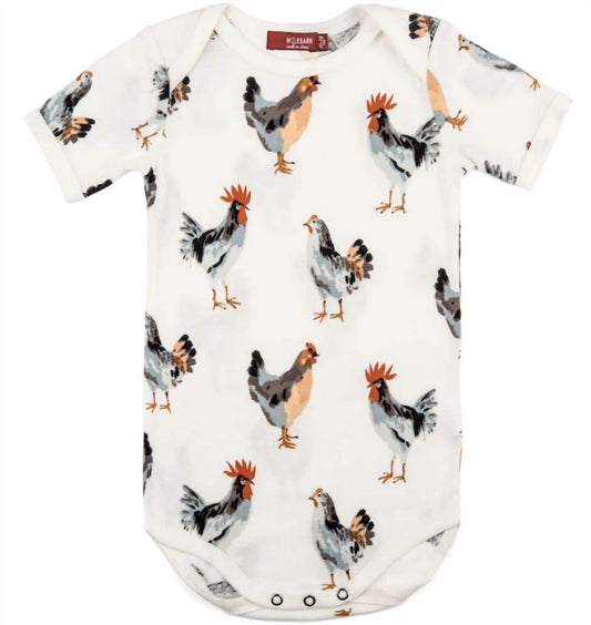 Kid's Chicken Organic Cotton Short Sleeve One Piece