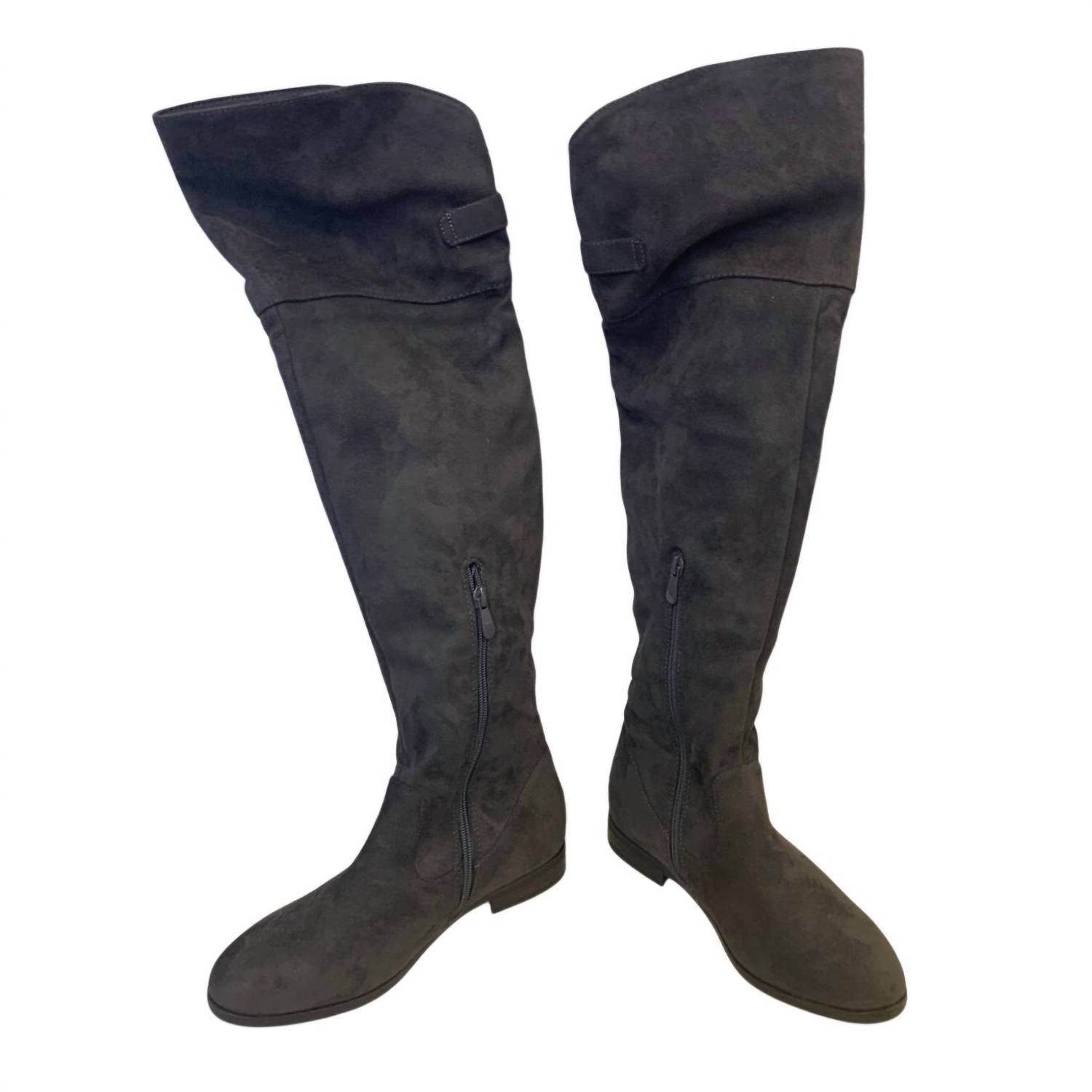 Dream Pairs - Women's Faux Suede Knee High Low Heel Fashion Boots - Rack Hunt -