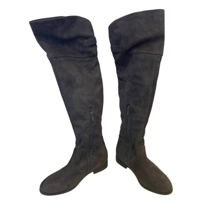 Dream Pairs - Women's Faux Suede Knee High Low Heel Fashion Boots - Rack Hunt