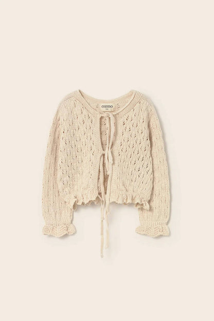 Girls Openwork Tricot Baby Cardigan