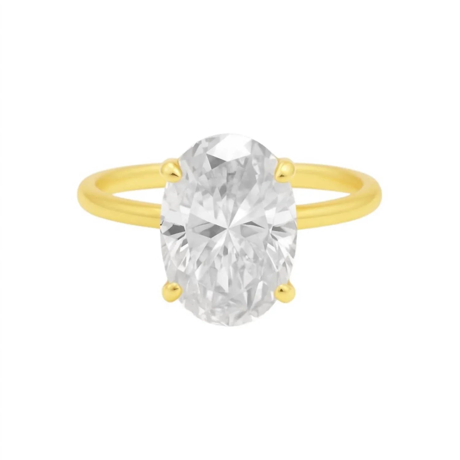 Allyanna Gifts - Women's Solitaire Oval Moissanite Ring - Rack Hunt