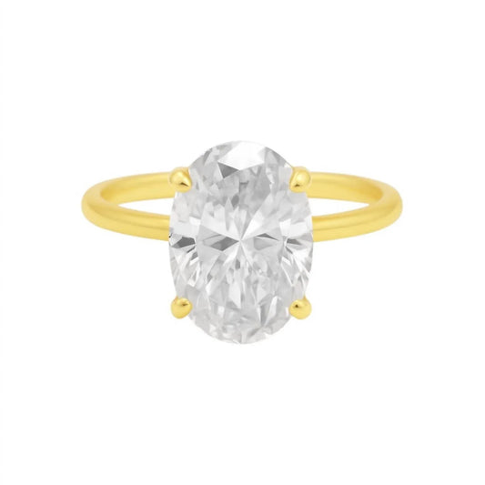 Allyanna Gifts - Women's Solitaire Oval Moissanite Ring - Rack Hunt