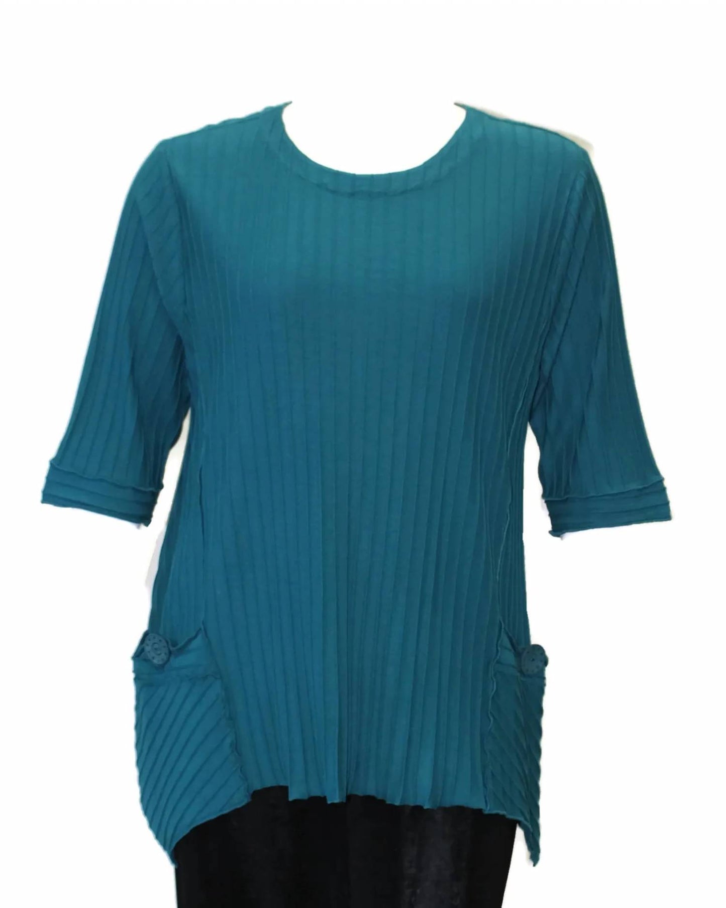 Women's Asymmetrical Textured Rib Knit Top