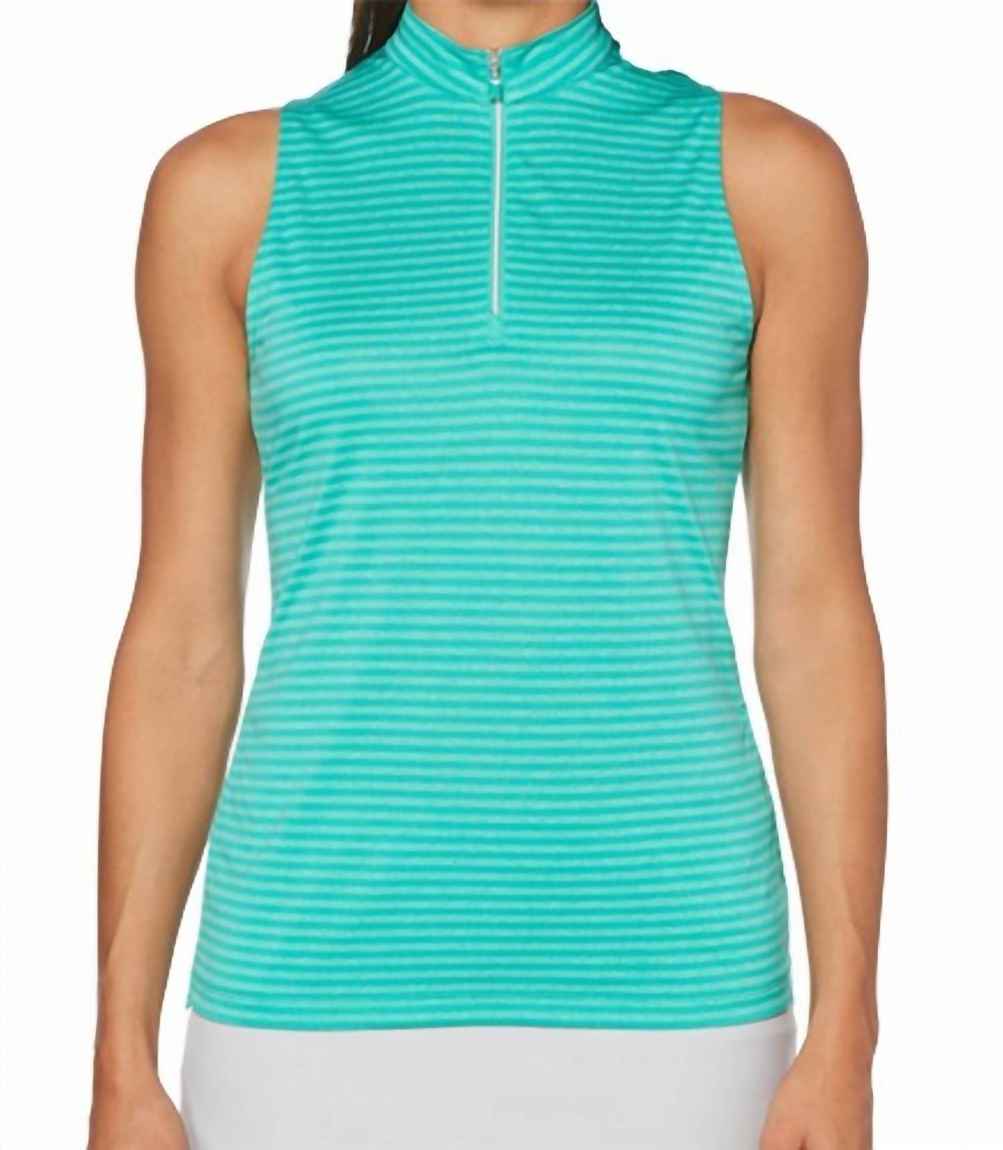Women's Striped Quarter Zip Polo