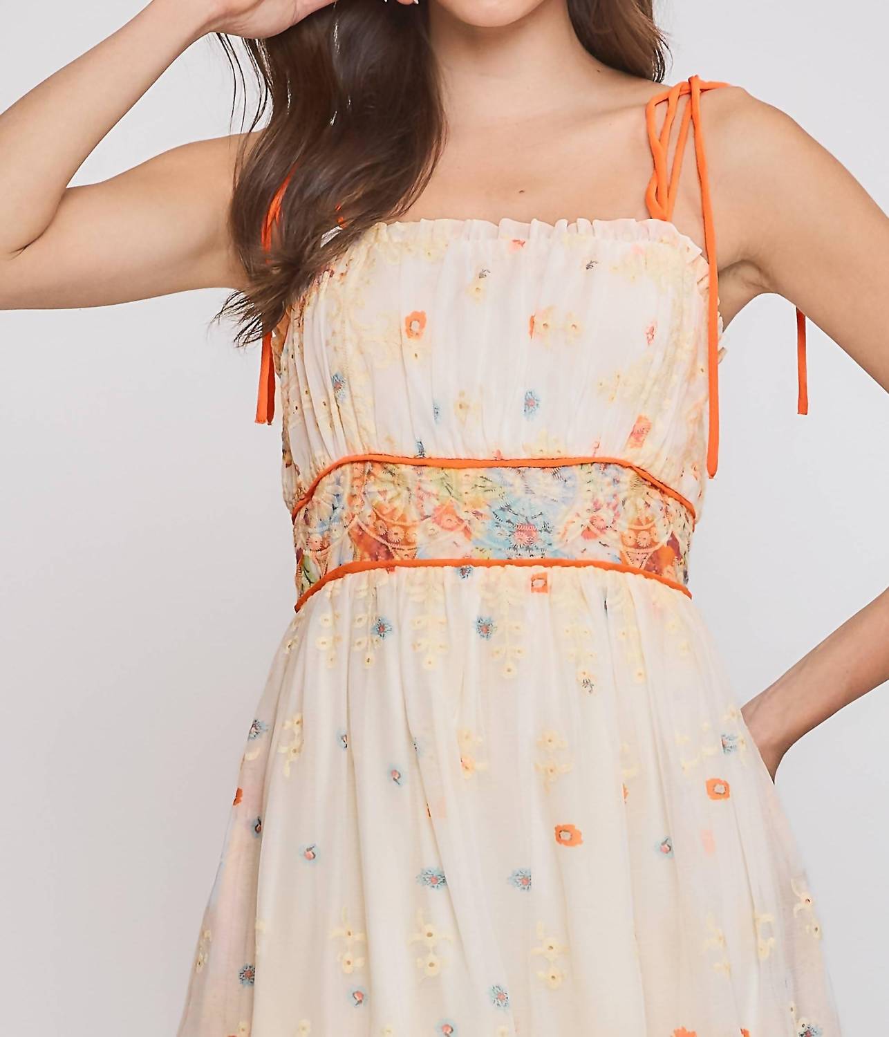 Floral Embroidered Midi Dress