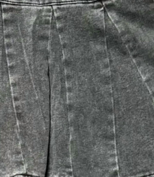 Women's Pleated Denim Skirt