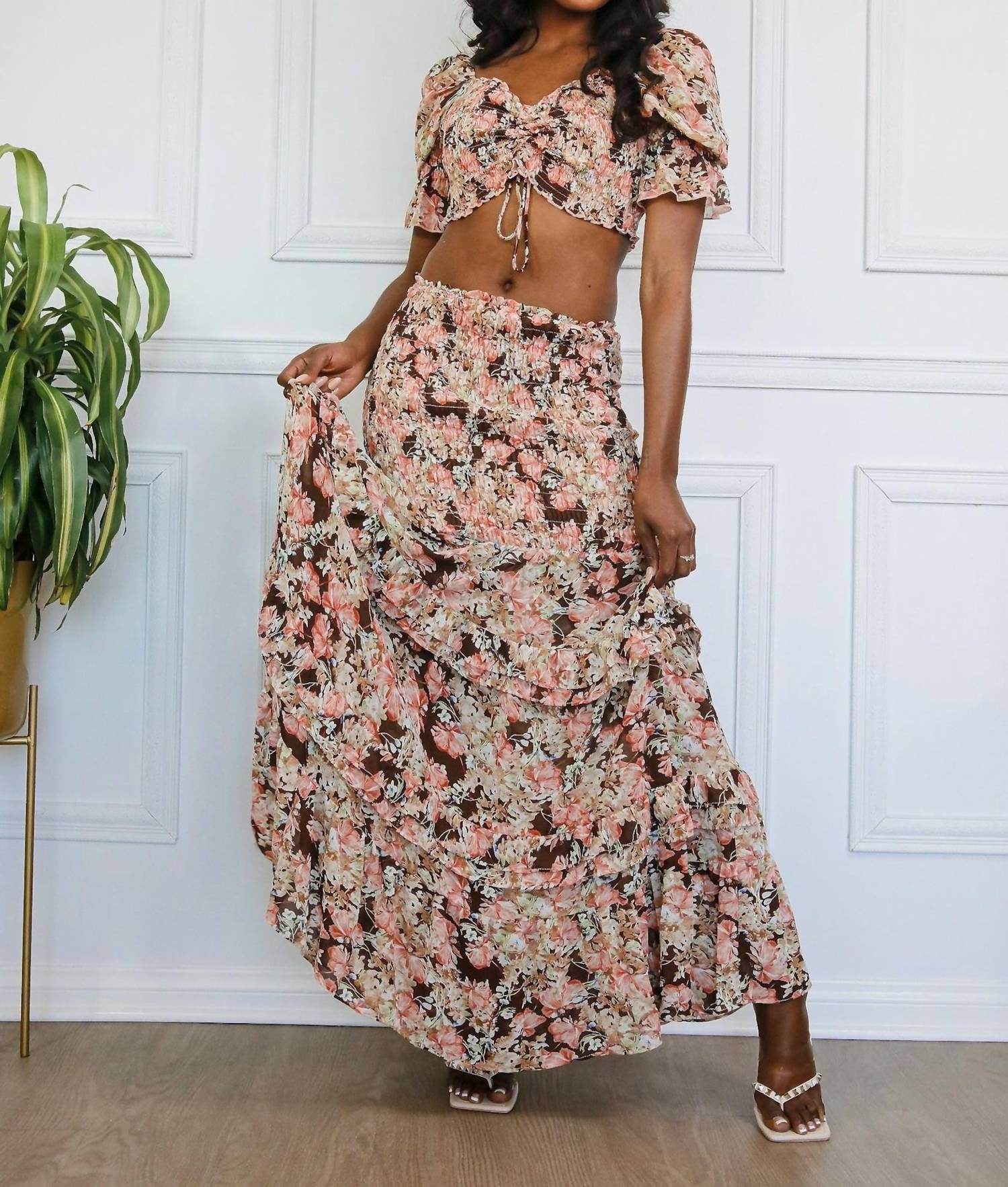 Little Secret Of Mine - Women's Ruffle Maxi Skirt Set - Rack Hunt
