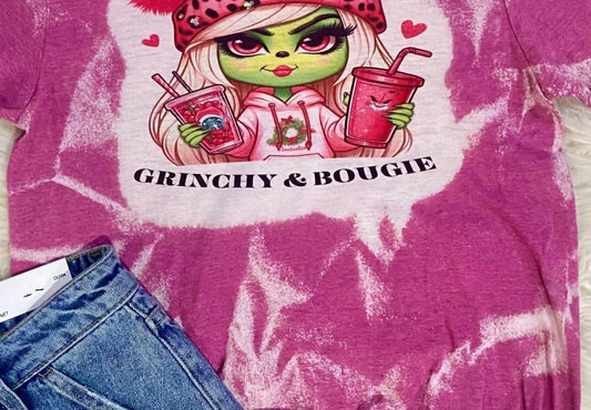 Ms. Bleached Tees N More - Women's Grinchy & Bougie Holiday Tee - Rack Hunt