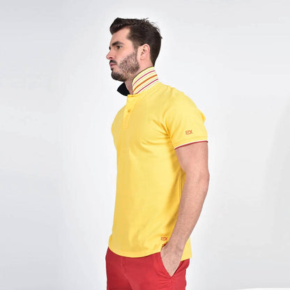 Double Sided Collar With Multi Colored Stripes Polo