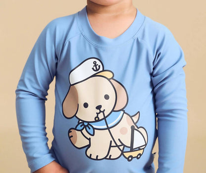 Boy's Sailor Pup Rashgaurd