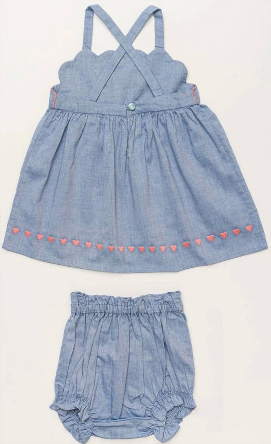 Girl's Alice Dress With Bloomers Set