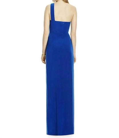 Dessy - Draped One-shoulder Maracaine Jersey Dress - Rack Hunt