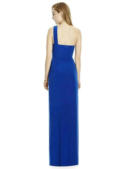 Dessy - Draped One-shoulder Maracaine Jersey Dress - Rack Hunt