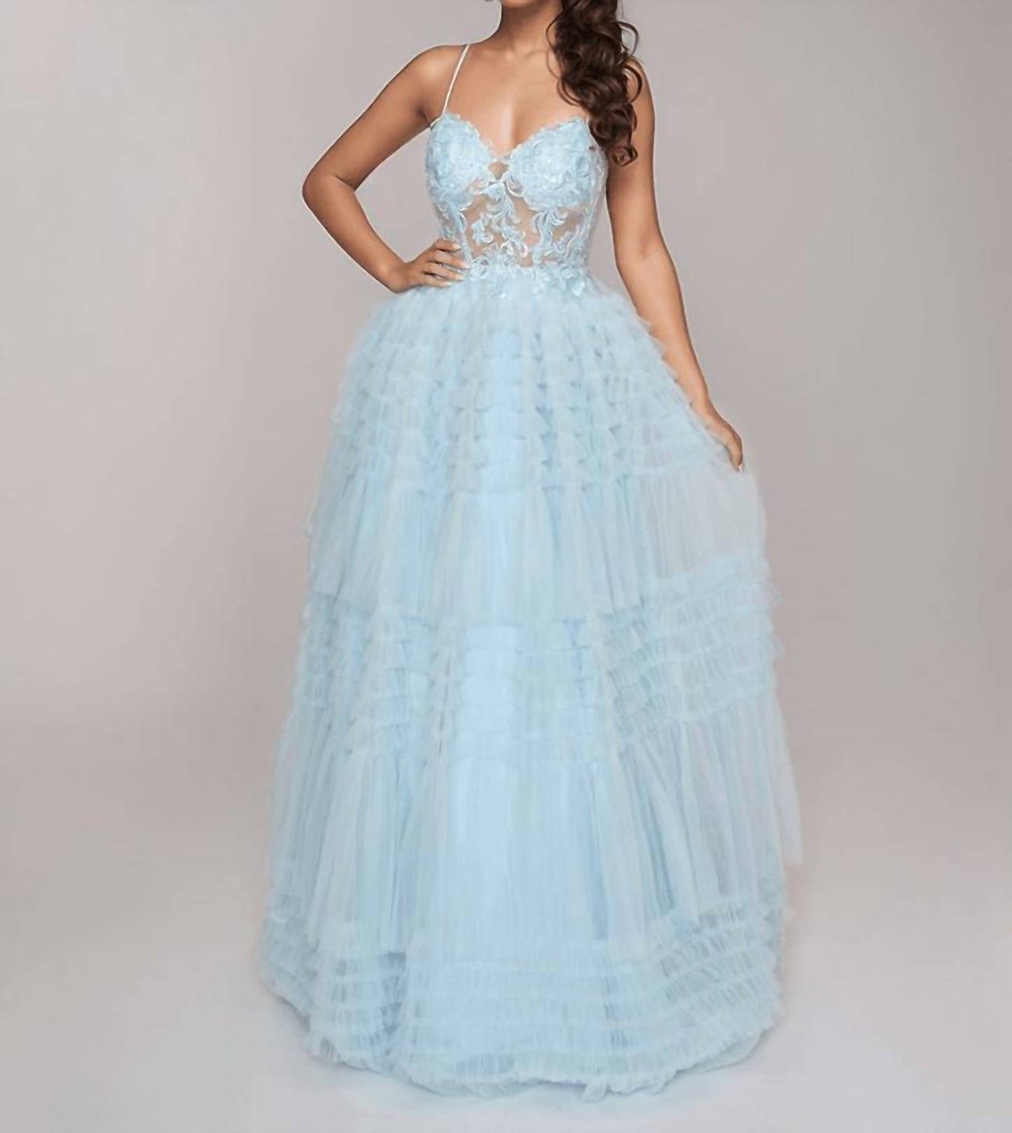 Formal Prom Ruffle Dress