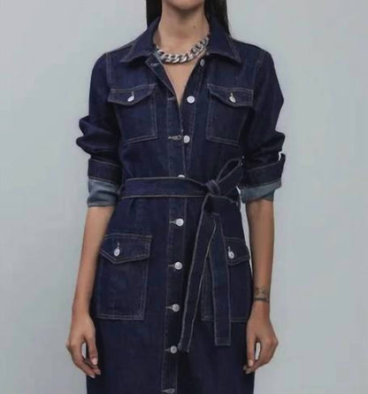 Long Sleeve Denim Midi Dress