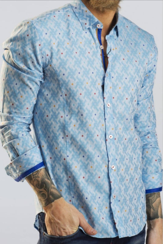 Fill Coupe Button Down Jacquard Shirt
