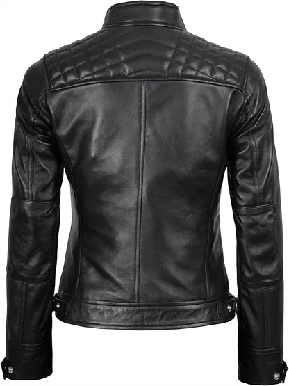 Women's Genuine Diamond Leather Jacket