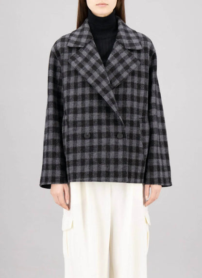 HARRIS WHARF - Cropped Outdoor Gingham Jacket - Rack Hunt