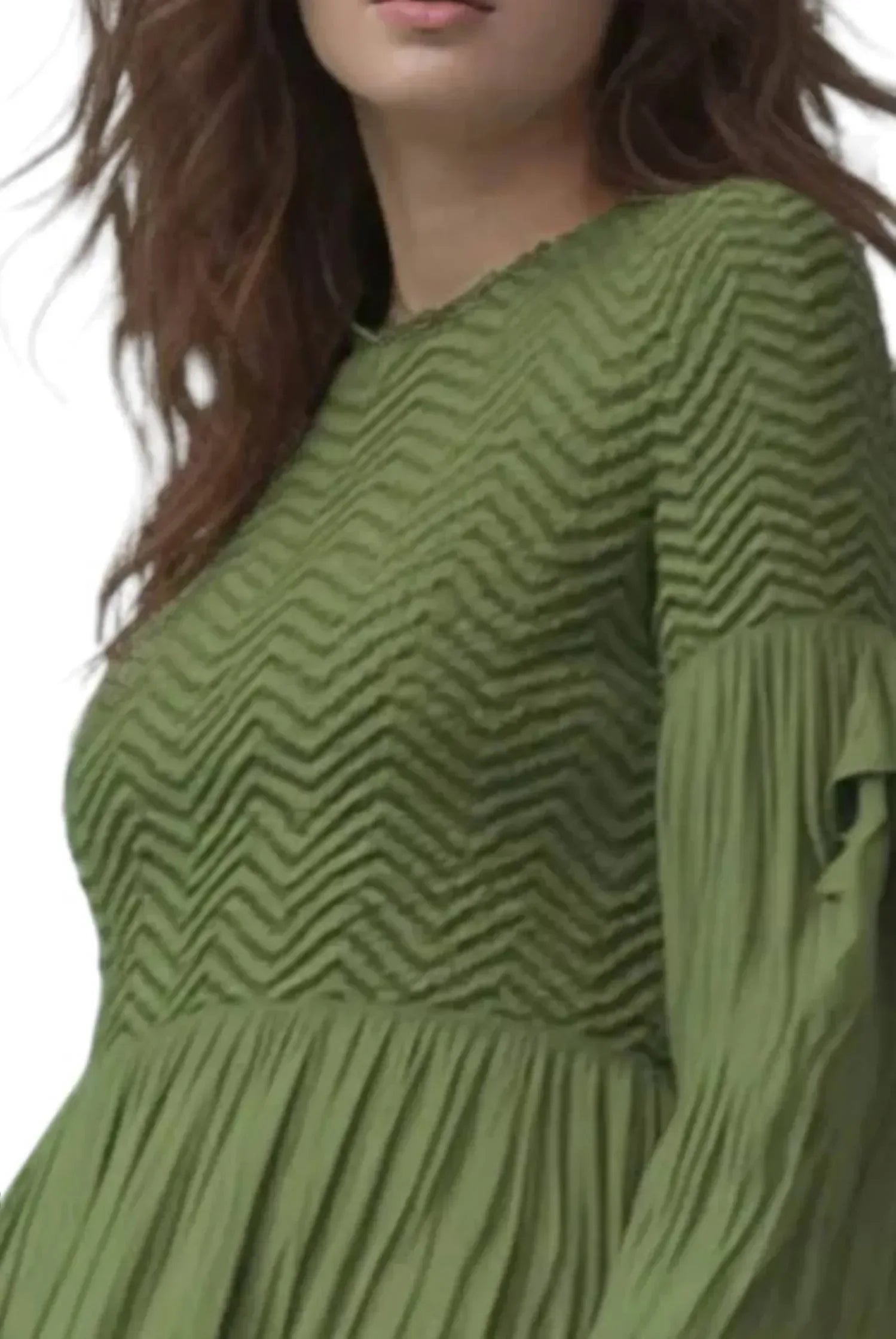 Ellyndale - Pleating Blouse Top With Tuck Sleeve - Rack Hunt