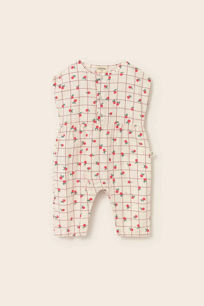 Girls Slub Fruit Poplin Jumpsuit