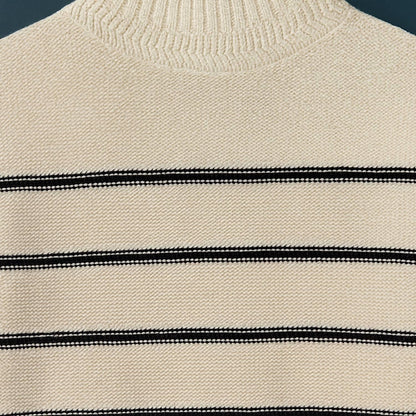 Etcetera - Striped Mock Neck Turtleneck Sweater - Rack Hunt
