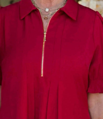 Front Zip Darts Dress