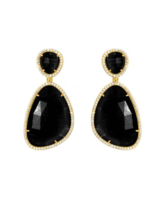 Splendid Iris - Women's Bold Cat's Eye Earrings - Rack Hunt -