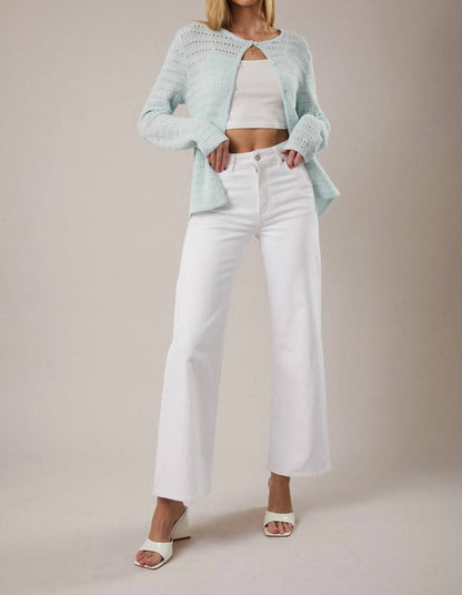Alessia Open Weave Button Cardigan