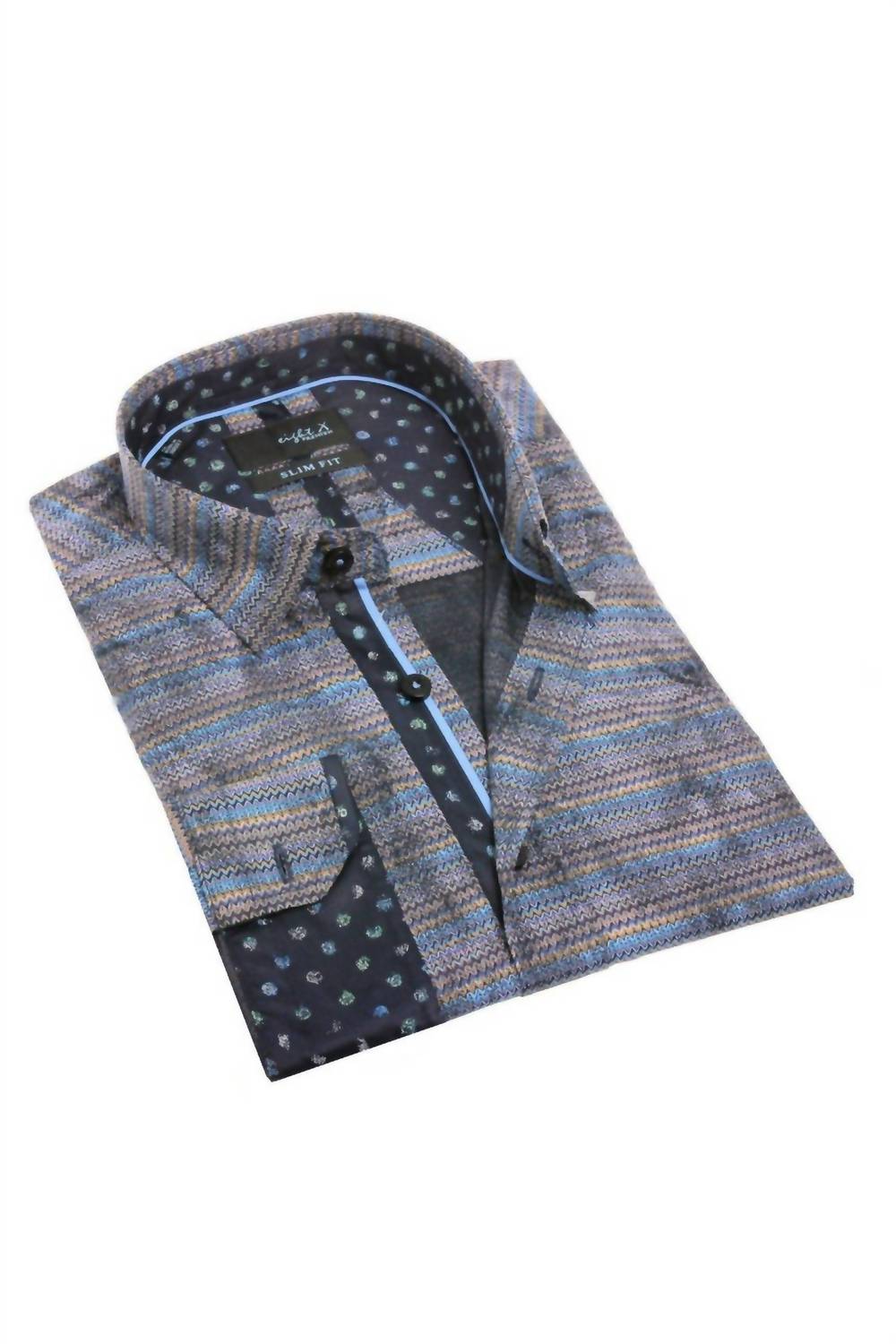 Men's Knit Style Shirt With Contrasting Trim