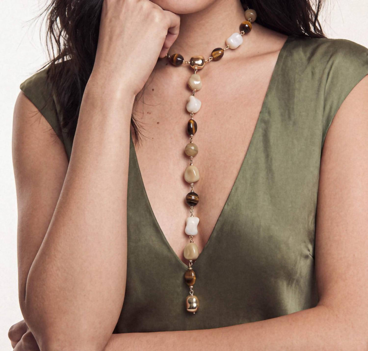 Women's Serene Stone Lariat Necklace