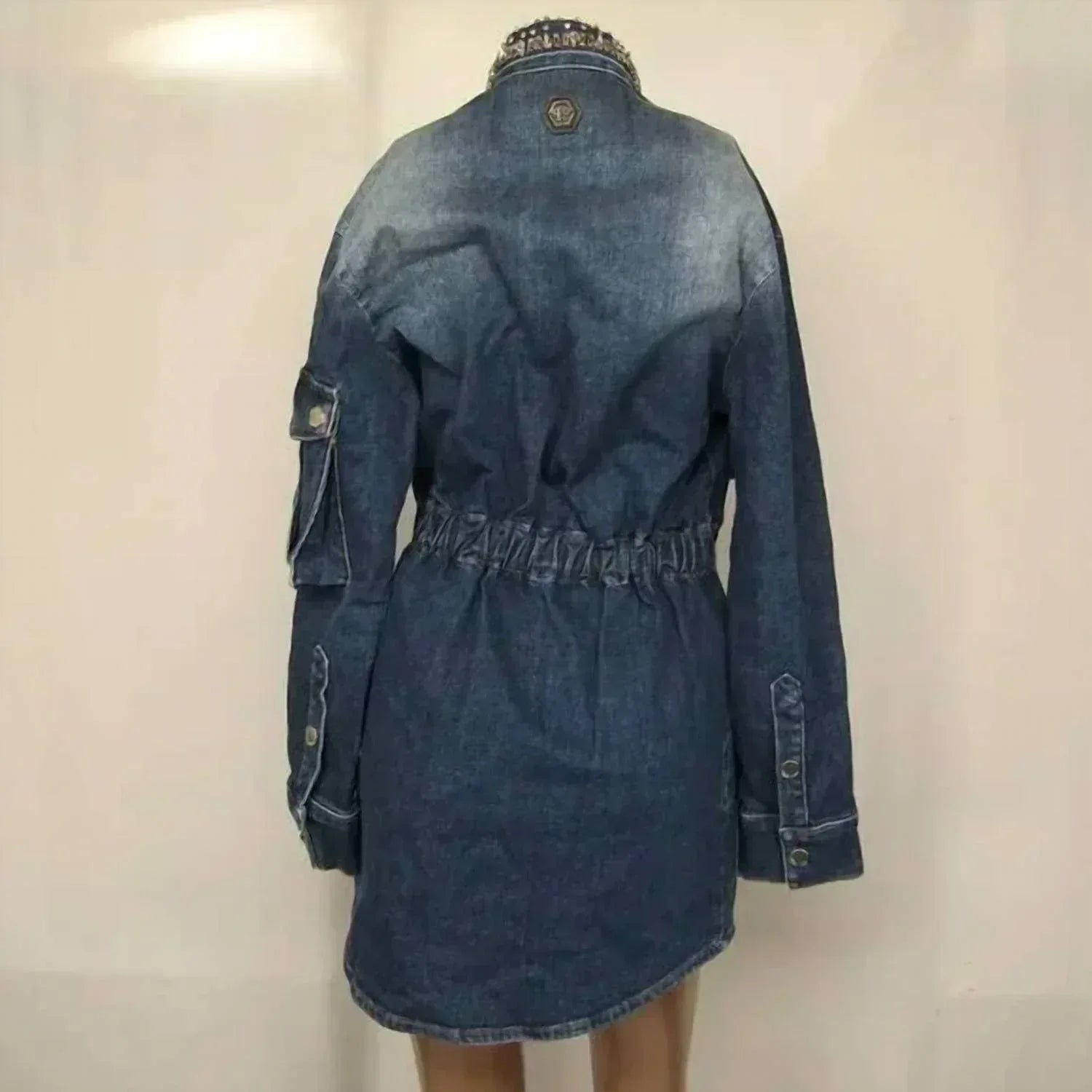 PHILIPP PLEIN - Women's Long Sleeve Strass Denim Cargo Jacket - Rack Hunt