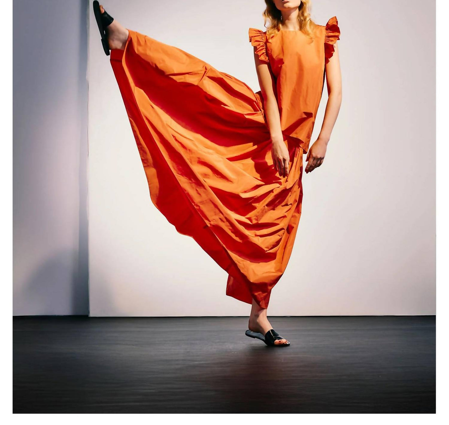Pleated Maxi Skirt