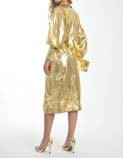 Golden Glam Trench Coat dress