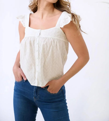 BROOKS AVENUE - Lilly Flutter Sleeve Tank Top - Rack Hunt