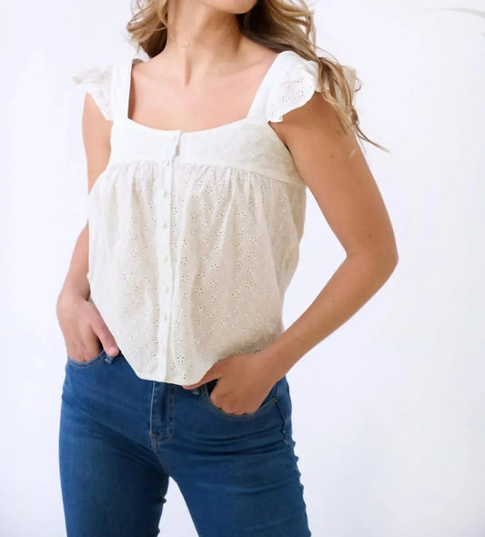 BROOKS AVENUE - Lilly Flutter Sleeve Tank Top - Rack Hunt