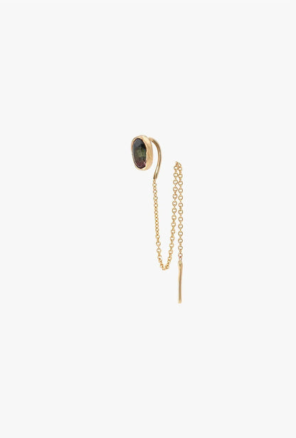 Fie Isolde - Women's Alfa Threader Earring Long With Precious Stone - Rack Hunt