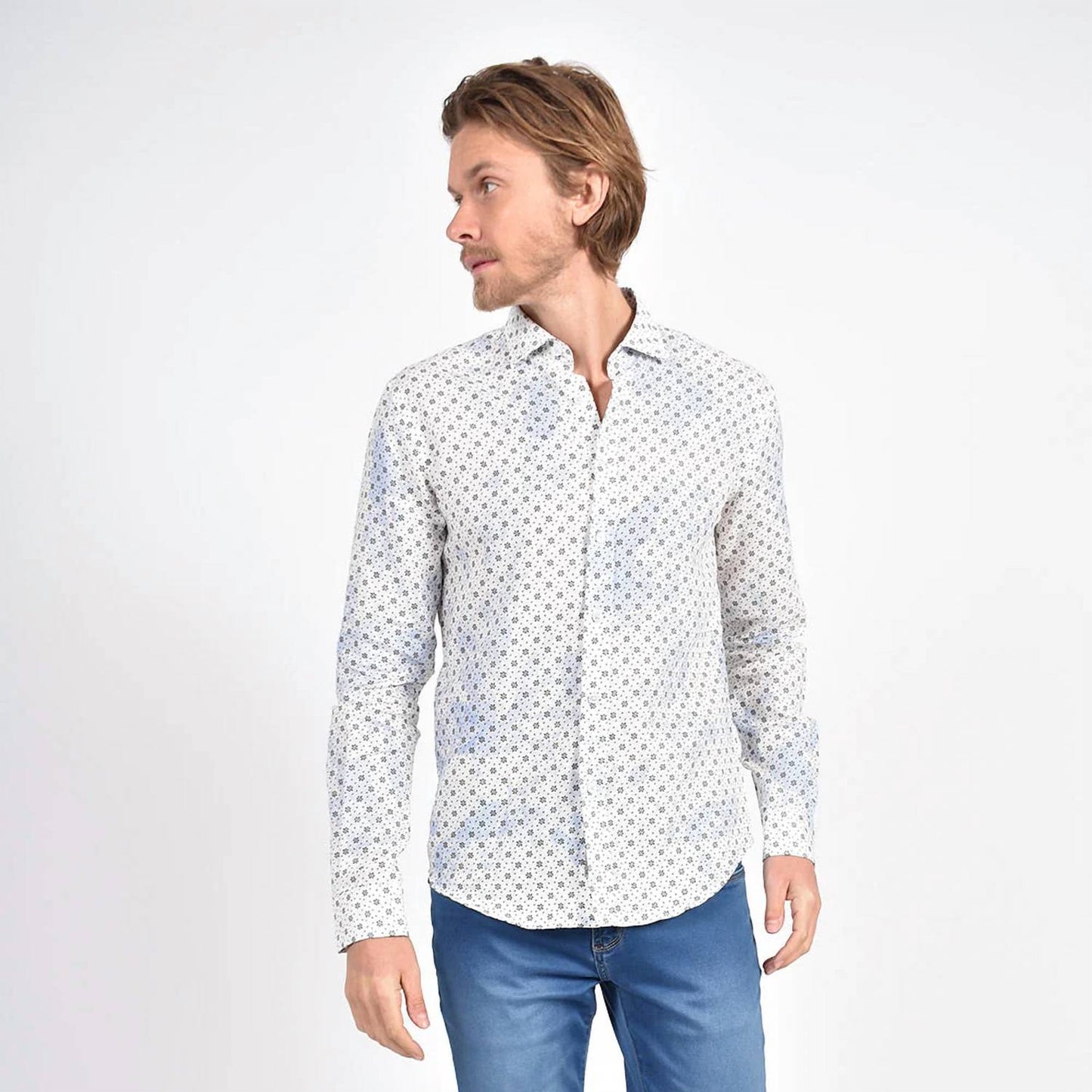 Floral Print Linen Shirt