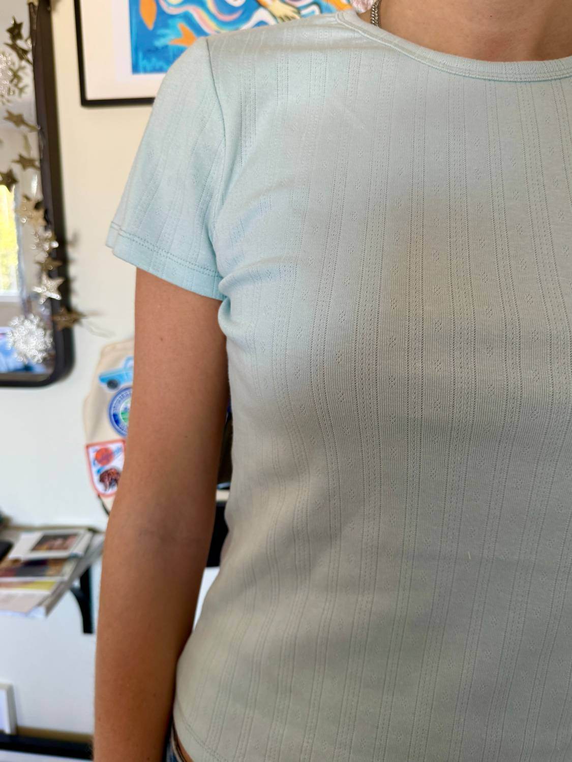 Azalea - Penelope Pointelle Baby Tee - Rack Hunt -