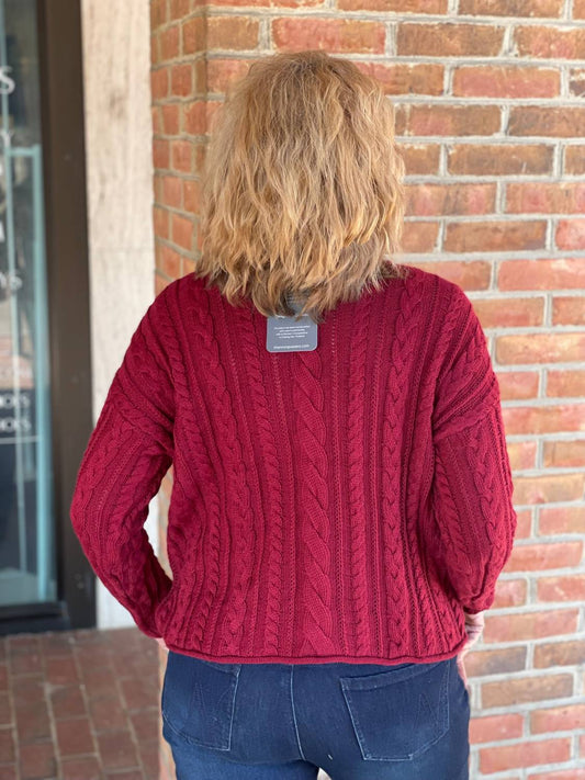 Nigella Cable Knit Pullover Sweater